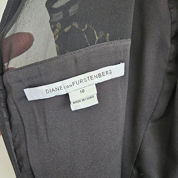 Diane Von Furstenberg Black Gold Nisha Sleeveless Lace Sheath Dress - Picture 5 of 12